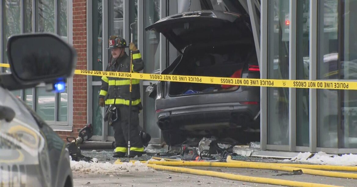 Person seriously injured after car stolen in Boston crashes into Cambridge building, police say