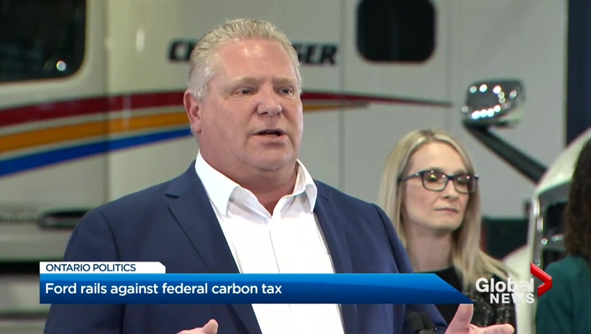 Click to play video: 'Premier Ford attacks federal carbon tax'