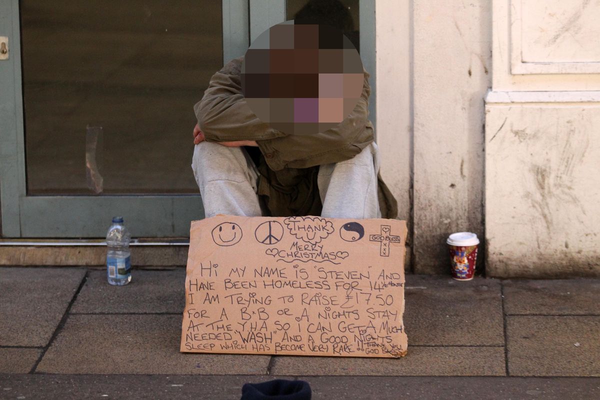 A rough sleeper in Cambridge