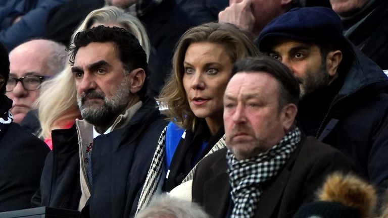 Newcastle United Chairman Yasir Al-Rumayyan (left) with co-owner Amanda Staveley during the FA Cup third round match at St. James' Park